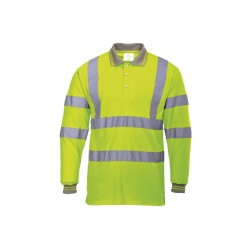 Portwest Hi-vis Long Sleeved Polo (S277) - Yellow