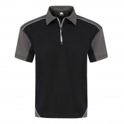 ORN Clothing Fireback Contrast 1/4 Zip Poloshirt (1183) - black / grey