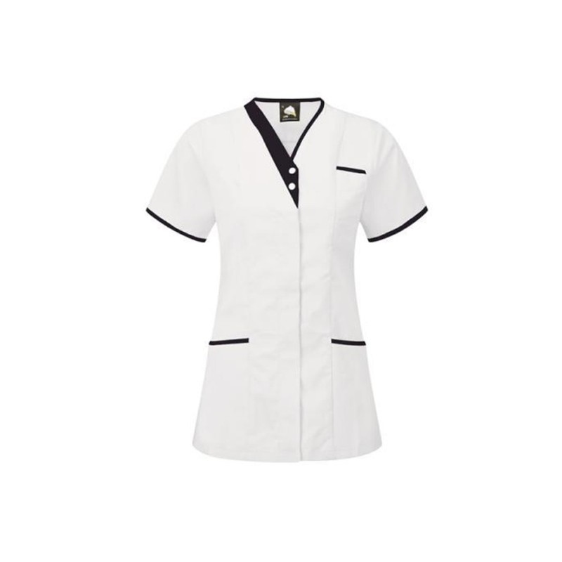 ORN Clothing Tonia V-Neck Tunic (8200) - white/ navy