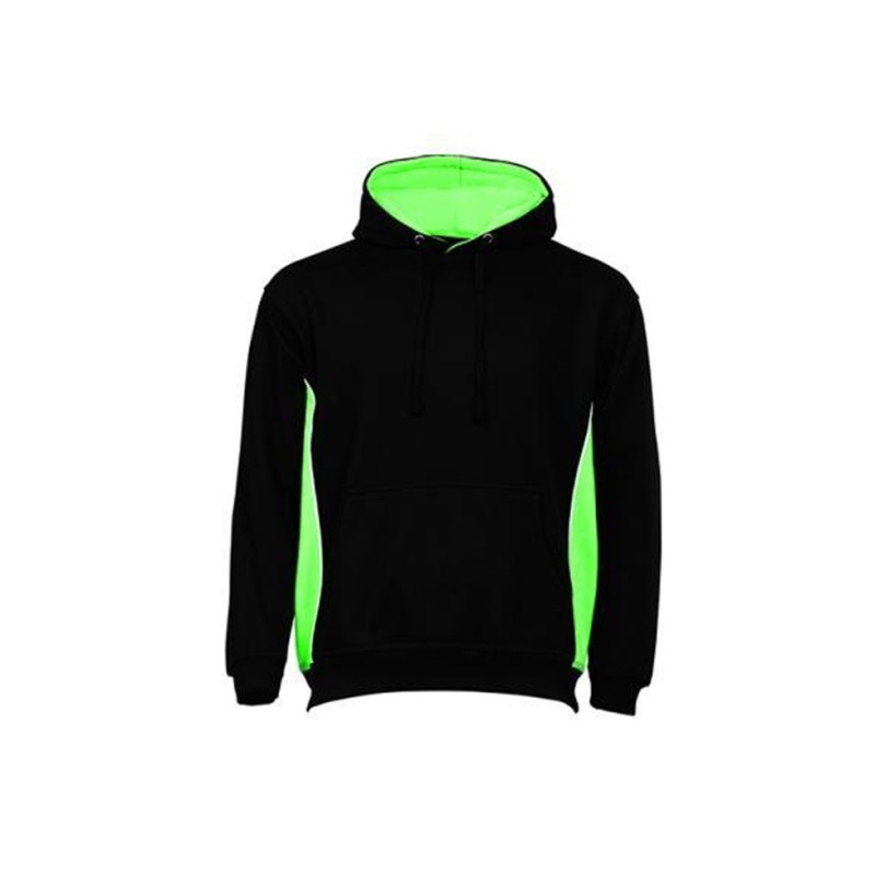 black and lime green sweatshirt