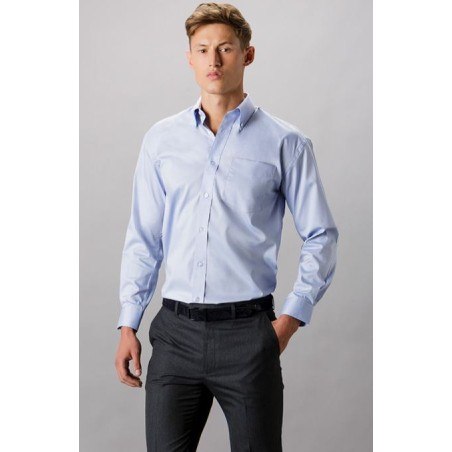 Long Sleeve Corporate Oxford Shirt Kustom Kit Various Colours Classic Fit 